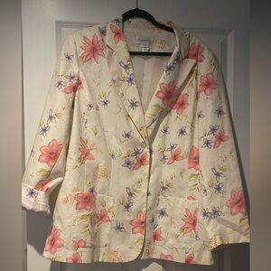 Chadwicks Women's Blazer with Pink and Purple Floral Design
